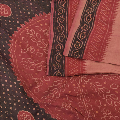 Sanskriti Vintage Sarees Indian Pink Pure Cotton Printed Sari 5+yd Craft Fabric