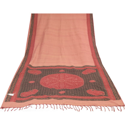 Sanskriti Vintage Sarees Indian Pink Pure Cotton Printed Sari 5+yd Craft Fabric