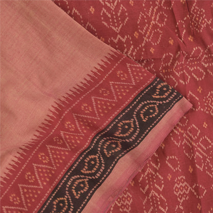 Sanskriti Vintage Sarees Indian Pink Pure Cotton Printed Sari 5+yd Craft Fabric