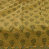 Sanskriti Vintage Sarees Indian Green Pure Cotton Printed Sari 5+yd Craft Fabric