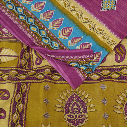 Sanskriti Vintage Sarees Indian 100% Pure Cotton Printed Sari 4+yd Craft Fabric