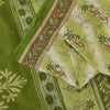 Sanskriti Vintage Sarees Indian Green Pure Cotton Printed Sari 5+yd Craft Fabric