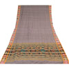 Sanskriti Vintage Sarees Gray Ikat HandWoven Odisha Pure Cotton Sari 5+yd Fabric