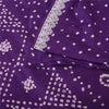 Sanskriti Vintage Sarees Purple Bandhani Printed Pure Cotton Sari 5+yd Fabric