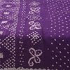 Sanskriti Vintage Sarees Purple Bandhani Printed Pure Cotton Sari 5+yd Fabric