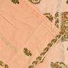 Sanskriti Vintage Sarees Peach Pure Cotton Peacock Print Sari 5+yd Craft Fabric