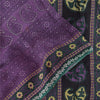 Sanskriti Vintage Sarees Purple 100% Pure Cotton Printed Sari 5+yd Craft Fabric