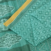 Sanskriti Vintage Sarees Sea-Green Pure Cotton Printed Sari 5+yd Craft Fabric