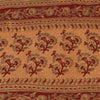 Sanskriti Vintage Sarees Rusty Orange Pure Cotton Printed Sari 5+yd Craft Fabric