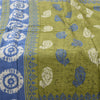 Sanskriti Vintage Sarees Green 100% Pure Cotton Printed Sari 5+yd Craft Fabric