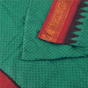 Sanskriti Vintage Sarees Green/Red ZarI Woven Print Pure Cotton Sari 5yd Fabric