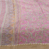 Sanskriti Vintage Sarees Pink Pure Cotton Paisley Printed Sari 5+yd Craft Fabric