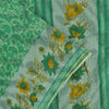 Sanskriti Vintage Sarees Green 100% Pure Cotton Printed Sari 5+yd Craft Fabric