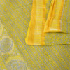 Sanskriti Vintage Sarees Yellow/Blue Pure Cotton Printed Sari 5+yd Craft Fabric