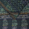 Sanskriti Vintage Sarees Blue Hand Block Printed Bagru Pure Cotton Sari Fabric