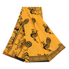 Sanskriti Vintage Sarees Yellow Peacock Print Pure Cotton Sari 5+yd Craft Fabric