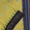 Sanskriti Vintage Sarees Yellow Ikat Handwoven Odisha Pure Cotton Sari Fabric