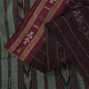 Sanskriti Vintage Sarees Wine Ikat Handwoven Odisha Pure Cotton Sari 5+yd Fabric