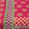 Sanskriti Vintage Sarees Hot-Pink Pure Cotton Printed Sari 5+yd Craft Fabric