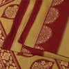 Sanskriti Vintage Sarees Pale Yellow/Red 100% Pure Cotton Print Sari 5+yd Fabric