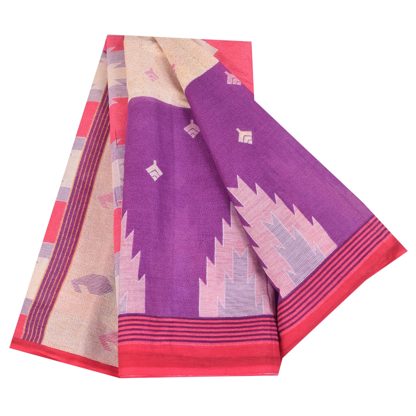 Sanskriti Vintage Sarees Indian Multi Pure Cotton Printed Sari 5+yd Craft Fabric