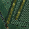 Sanskriti Vintage Sarees IndianGreen Ikat Handwoven Pure Cotton Sari 5+yd Fabric