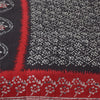 Sanskriti Vintage Sarees Black/Red Pure Cotton Batik Printed Sari 5+yd Fabric