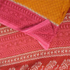 Sanskriti Vintage Sarees Yellow/Pink Pure Cotton Printed Sari 5+yd Craft Fabric