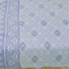 Sanskriti Vintage Sarees Blue Bandhani Printed Zari Pure Cotton Sari 5+yd Fabric