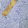 Sanskriti Vintage Sarees Blue Bandhani Printed Zari Pure Cotton Sari 5+yd Fabric