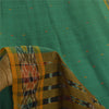 Sanskriti Vintage Sarees GreenIkat Handwoven Odisha Pure Cotton Sari 5+yd Fabric