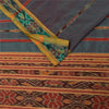 Sanskriti Vintage Sarees Ikat Handwoven Odisha 100% Pure Cotton Sari 5+yd Fabric