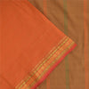 Sanskriti Vintage Sarees Indian Orange Pure Cotton Woven Sari 5+yd Craft Fabric