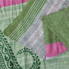 Sanskriti Vintage Sarees Indian Green Pure Cotton Printed Sari 5+yd Craft Fabric