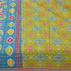 Sanskriti Vintage Sarees Green Patan Patola Print Woven Pure Cotton Sari Fabric