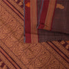 Sanskriti Vintage Sarees Wine Hand Woven 100% Pure Cotton Sari 5+yd Craft Fabric