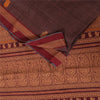 Sanskriti Vintage Sarees Wine Hand Woven 100% Pure Cotton Sari 5+yd Craft Fabric