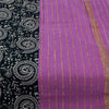 Sanskriti Vintage Sarees Purple Pure Cotton Warli Art/Woven Sari 5+yd Fabric