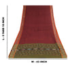 Sanskriti Vintage Sarees Red Ikat Handwoven Odisha Pure Cotton Sari 5+yd Fabric