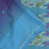 Sanskriti Vintage Sarees Purple/Blue Blend Cotton Woven Sari 6+yd Craft Fabric