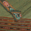 Sanskriti Vintage Sarees GreenIkat Handwoven Odisha Pure Cotton Sari 5+yd Fabric