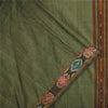 Sanskriti Vintage Sarees GreenIkat Handwoven Odisha Pure Cotton Sari 5+yd Fabric