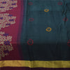 Sanskriti Vintage Sarees Teal Pure Cotton Hand Woven Sari 5+yd Craft Fabric