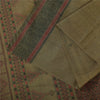 Sanskriti Vintage Sarees Heena-Green Woven Pure Cotton Sari 5+yd Craft Fabric