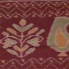 Sanskriti Vintage Sarees Brown Ikat Handwoven 100% Pure Cotton Sari 5+yd Fabric