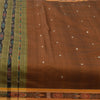 Sanskriti Vintage Sarees BrownIkat Handwoven Odisha Pure Cotton Sari 6+yd Fabric