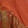 Sanskriti Vintage Sarees Rusty Orange Cotton Silk Woven Sari 5+yd Craft Fabric