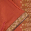 Sanskriti Vintage Sarees Rusty Orange Cotton Silk Woven Sari 5+yd Craft Fabric