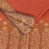 Sanskriti Vintage Sarees Rusty Orange Cotton Silk Woven Sari 5+yd Craft Fabric