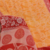 Sanskriti Vintage Sarees Yellow/Red Pure Cotton Printed Sari 5+yd Craft Fabric